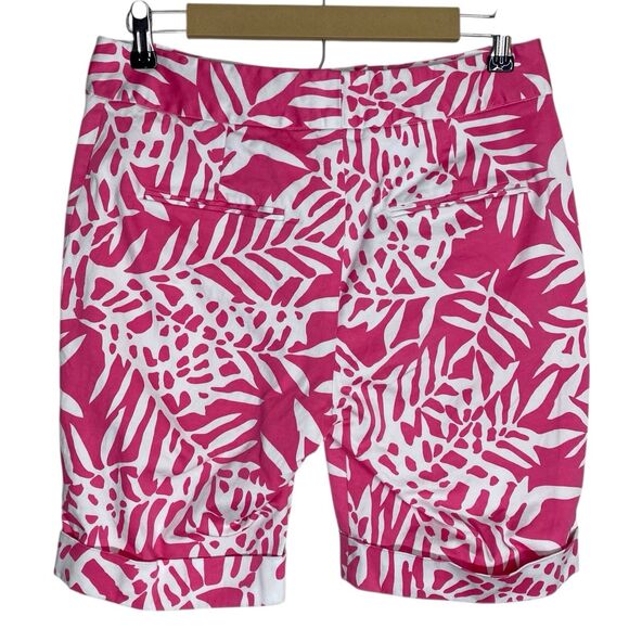 Skirtin Around Shorts Womens 8 Pink Green Bermuda Preppy Coastal Country Club - Picture 4 of 15